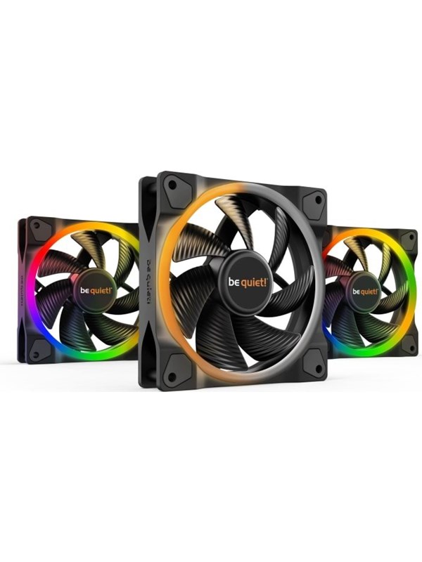 be quiet! LIGHT WINGS 120mm PWM - triple pack - Kabinettvifte - 120mm - Svart med RGB LED-lys - 21 dBA