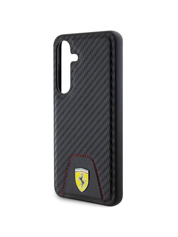 Ferrari Carbon Stitched Bottom Case for Samsung Galaxy S24 - Black