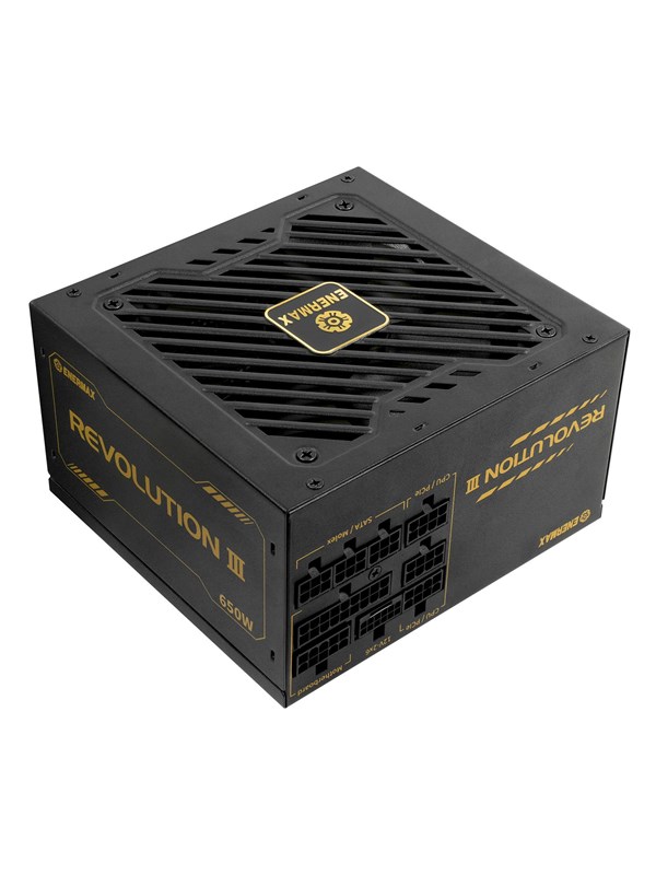 Enermax REVOLUTION III Strømforsyning (PSU) - 650 Watt - 120 mm - ATX 3.1 - 80 Plus Gold sertifisert