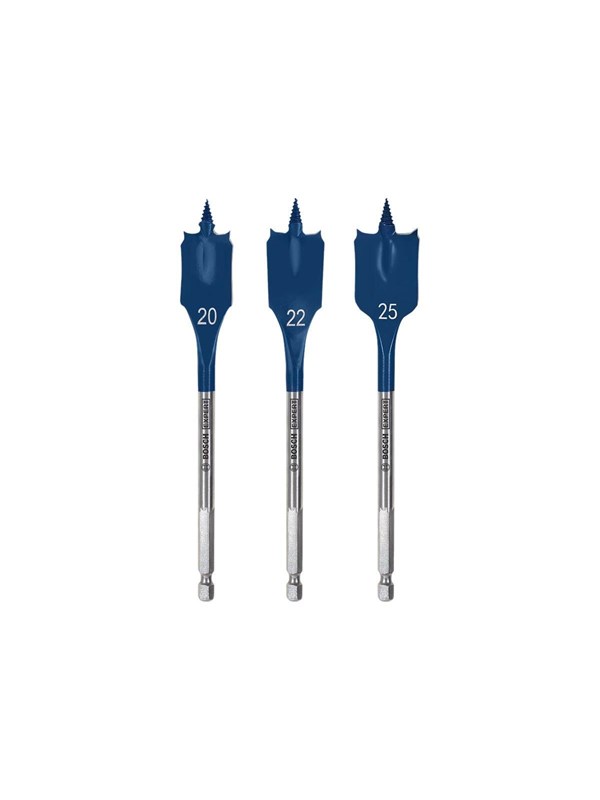 Bosch Flat Milling Drill Bit Set Self-Cut 20-25 mm 3 Bits