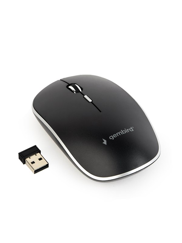 Gembird Silent wireless optical mouse - USB-A receivcer - Mus - Optisk - 4 - Svart