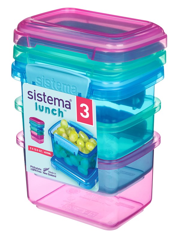 Sistema Pack 400ml x 3 Lunch Coloured