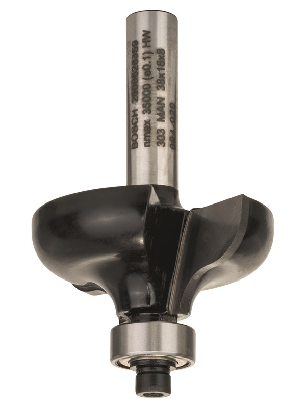 Bosch Kantfresejern G, 8 mm, R1 6,35 mm, D 38 mm, L 15,7 mm, G 57 mm 8 mm, R1 6,35 mm, D 38 mm, L 15,7 mm, G 57 mm