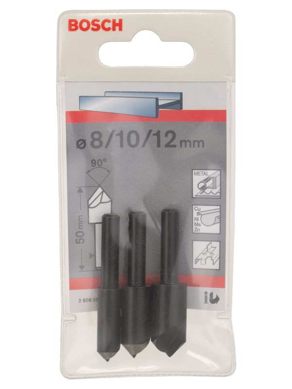 Bosch 3-delers kjegleforsenker-sett 50 mm / 6-8 mm / 8; 10; 12 mm