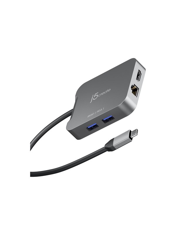 j5create 5-in-1 USB-C Travel Adapter (with Ethernet and 140W PD)