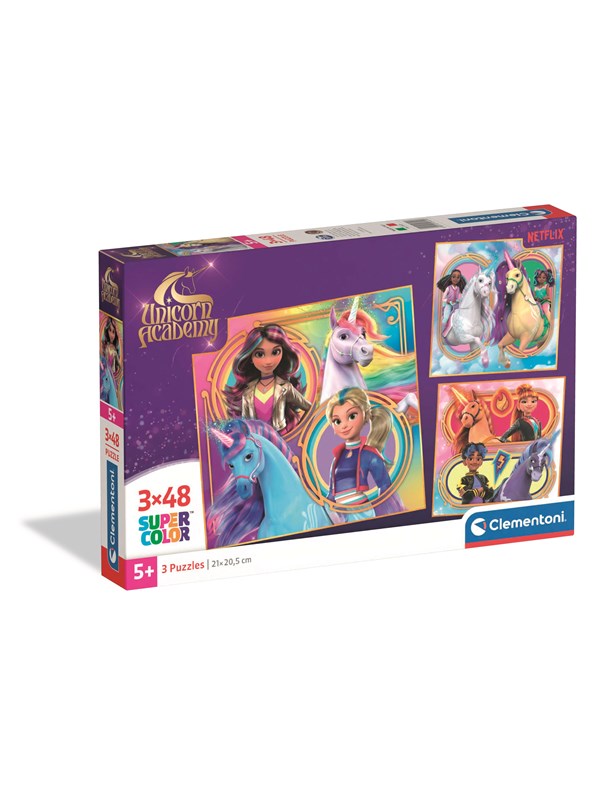 Clementoni Puzzle Unicorn Academy - 3x48pcs. Gulv