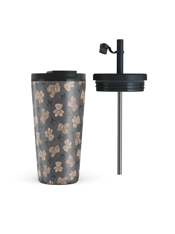 Burga BFF - Travel Mug 500ml with Flap & Straw Set