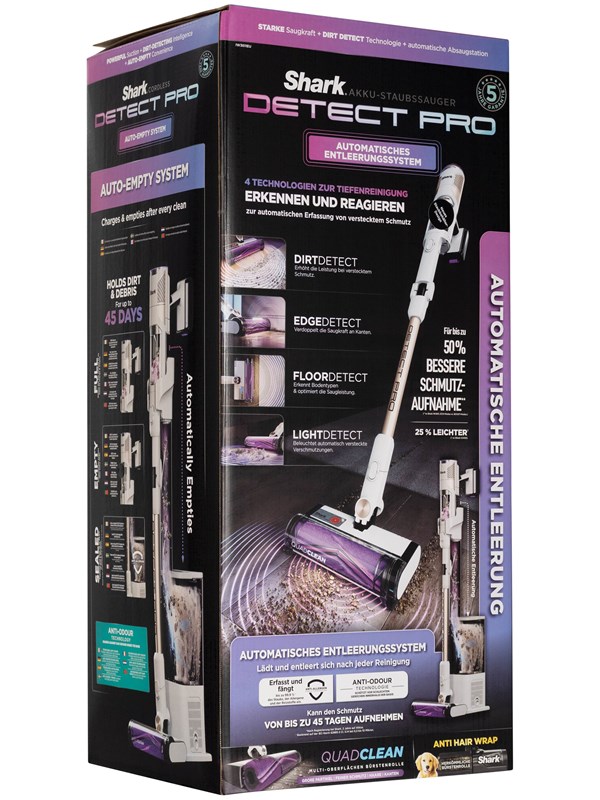Shark Skaftstøvsuger Detect Pro IW3611EU - vacuum cleaner - cordless - stick/handheld included charger - white/brass