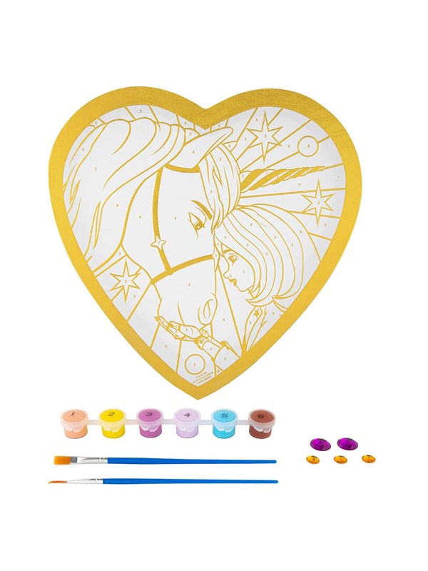 Creative Craft Group Unicorn Academy Paint by Number Foil Heart Shape