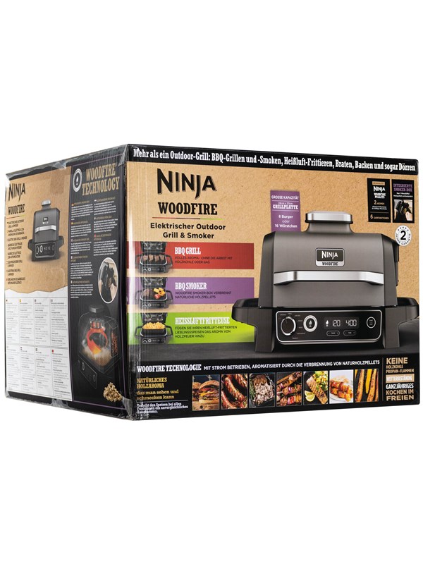 Ninja Woodfire elektrisk grill OG701EU (grå og sort)