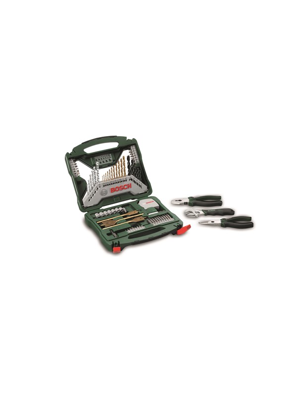 Bosch 70-delers X-Line tilbehørskoffert, sett med tenger