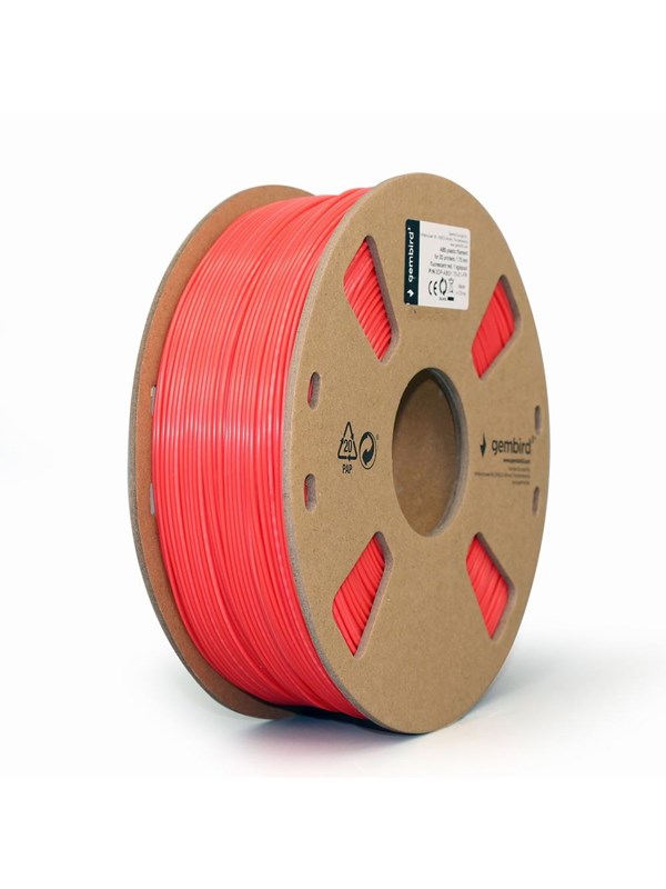 Gembird ABS filament - Fluorescerende rød - 1.75mm ø - 1 kg