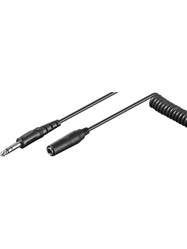 Pro Headphone extension cable 6.35 mm coiled cable