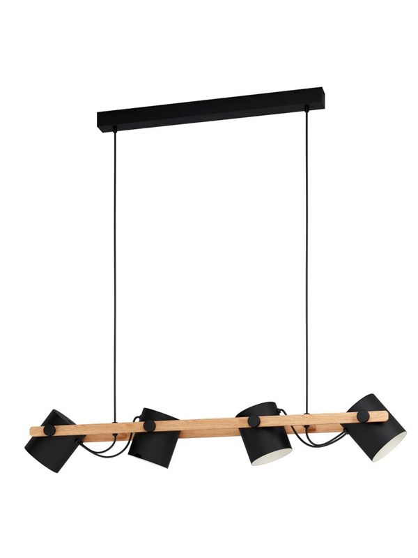 EGLO HORNWOOD long table pendant black/brown
