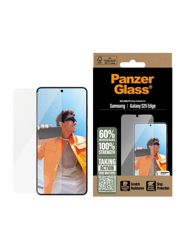 PanzerGlass Screen Protector Samsung S25 Edge | Ultra-Wide Fit