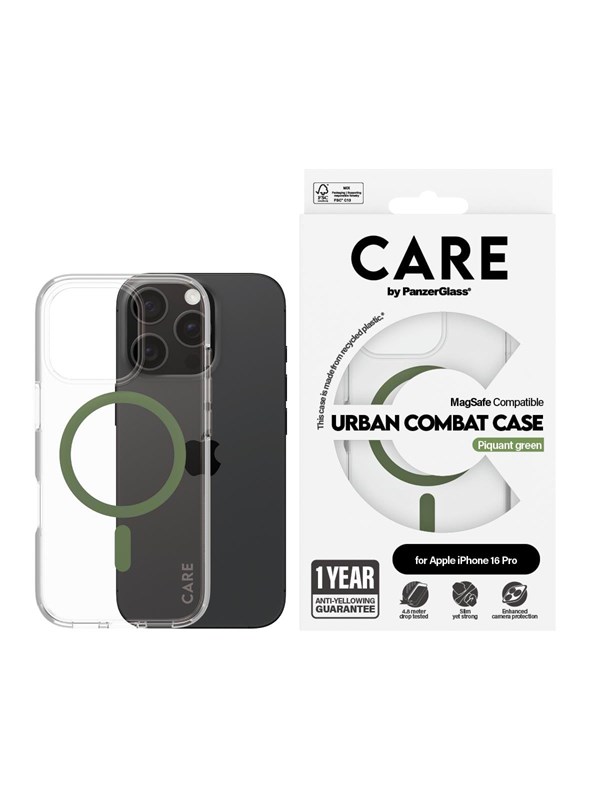 CARE by PanzerGlass Case Flagship Green MagSafe iPhone 16 Pro