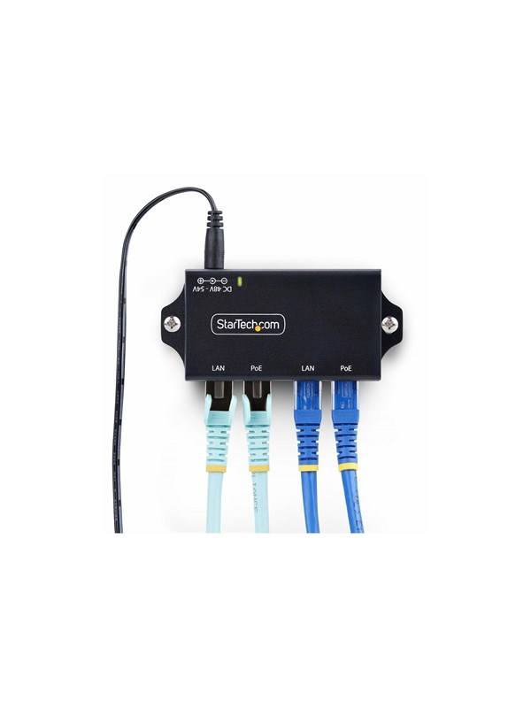 StarTech.com 2-Port Gigabit PoE+ Injector PoE/PoE+ (802.3af/802.3at) 30W - PoE injector - unmanaged inline - 30 Watt