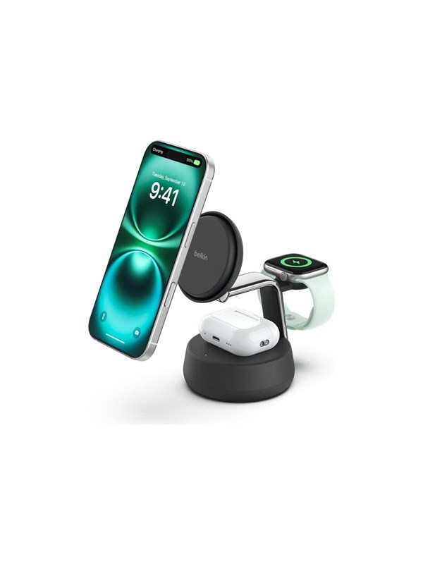 Belkin UltraCharge Pro 25w Qi2 3in1 Magnetic Charger Charcoal