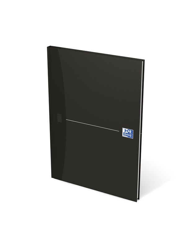 Oxford  Smart Black Innbundet Kladdebok A4, Linjert, Svart