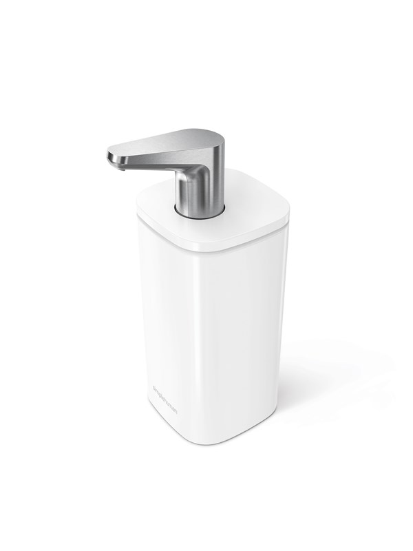 Simplehuman 295 ml såpedispenser, hvitt stål