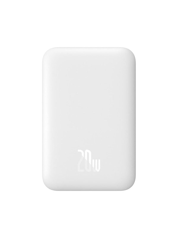 Baseus Airpow 6000mAh 20W Power Bank with Simple USB-C Cable (20V/3A) 30cm - White Nødlader - Hvit - 6000 mAh