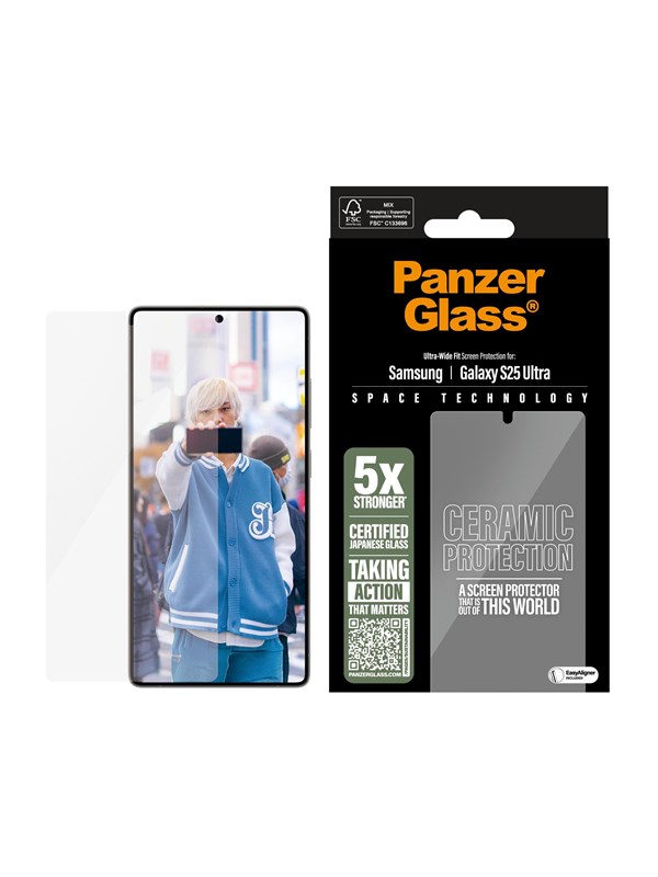 PanzerGlass Ceramic Screen Protector Samsung Galaxy S25 Ultra | Ultra-Wide Fit