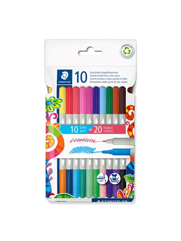 Staedtler Fibre tip pen 2tips twin color 10pc