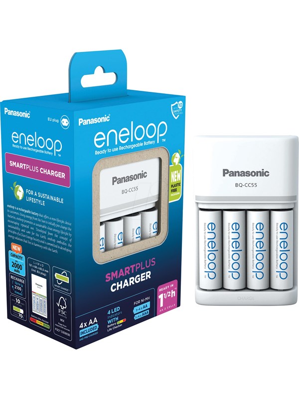 Panasonic eneloop BQ-CC55 battery charger - 4 x AA type - NiMH