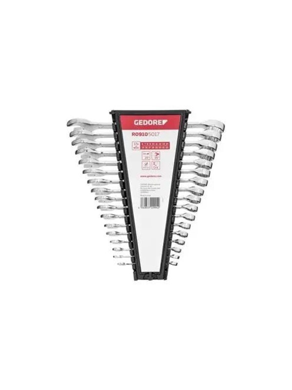 Gedore R09105017 Ratchet Spanner Set metric - 17 pieces