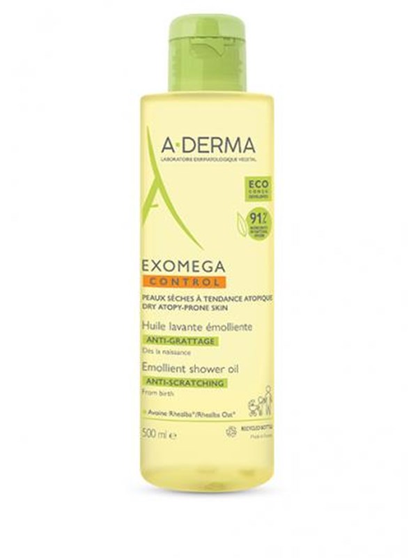 A-Derma Exomega Control Emolient Dusjolje, 500 ml