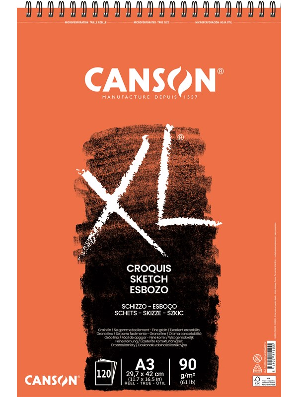 Canson XL Croquis FG A3 90G Spiral 120 SH
