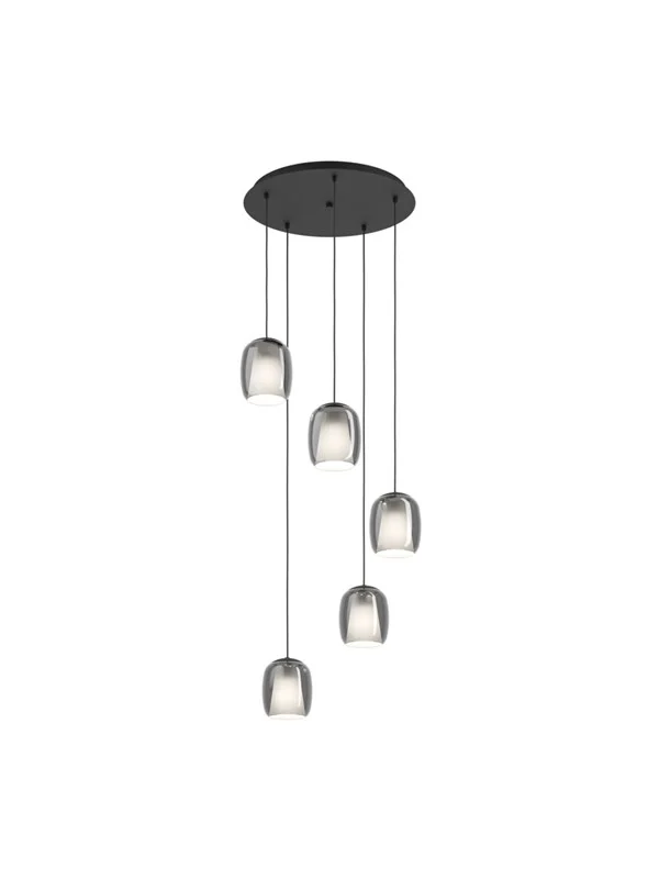 EGLO CIAMPINO CLUSTER 5XE27 SVART/SVART TRANSP.