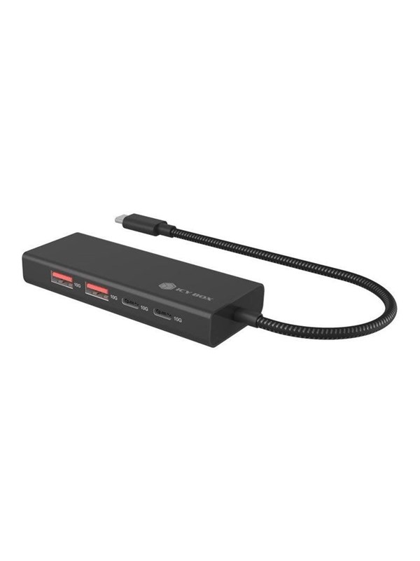 ICY BOX IB-HUB1436-CPD USB-hub - 4 porter - Svart