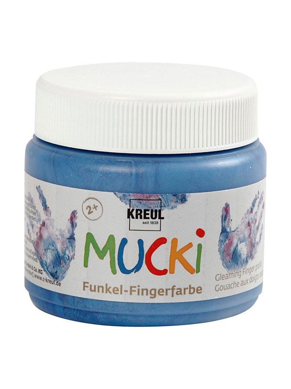 Creativ Company Mucki Finger Paint - Blue Metallic 150ml