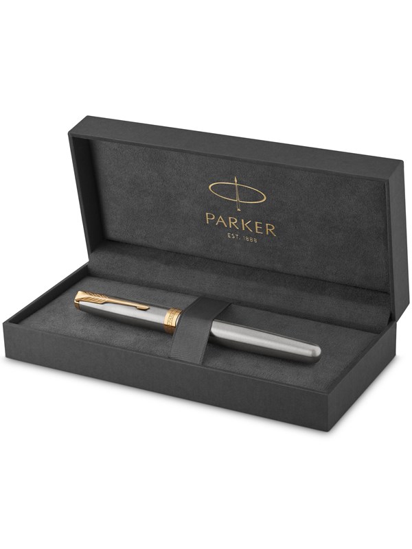Parker Sonnet Fountain Pen | Stainless Steel with Gold Trim | Fine Nib | Gift Box
