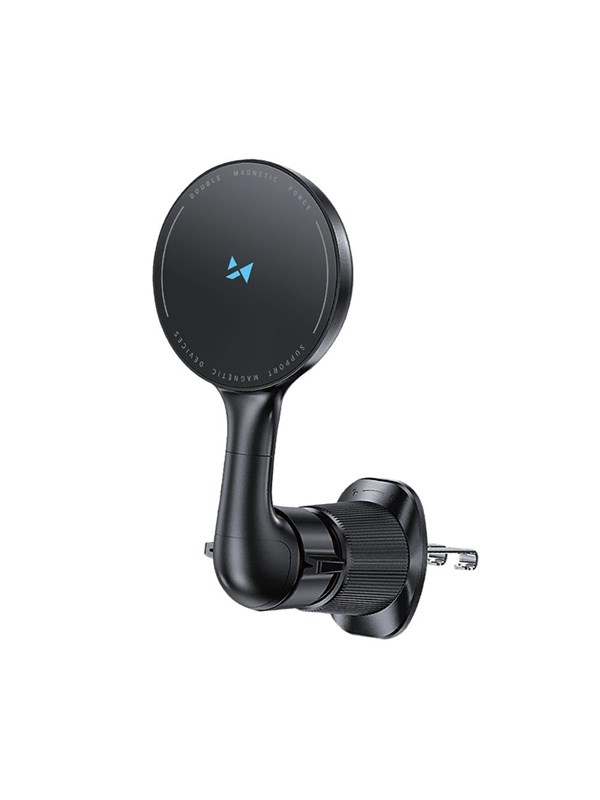Wozinsky WCT5-6S4Y Car Holder with Qi/MagSafe 15W Inductive Charger for Air Vent - Black