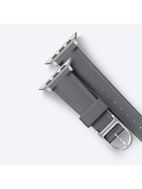 AmazingThing Class Band Leather Strap for Apple Watch 45 / 46 / 49 mm - Gray