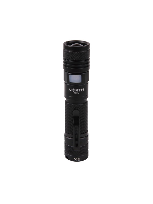 NORTH Flashlight 700 Lumen Zoom Black Aviation Aluminium 7W