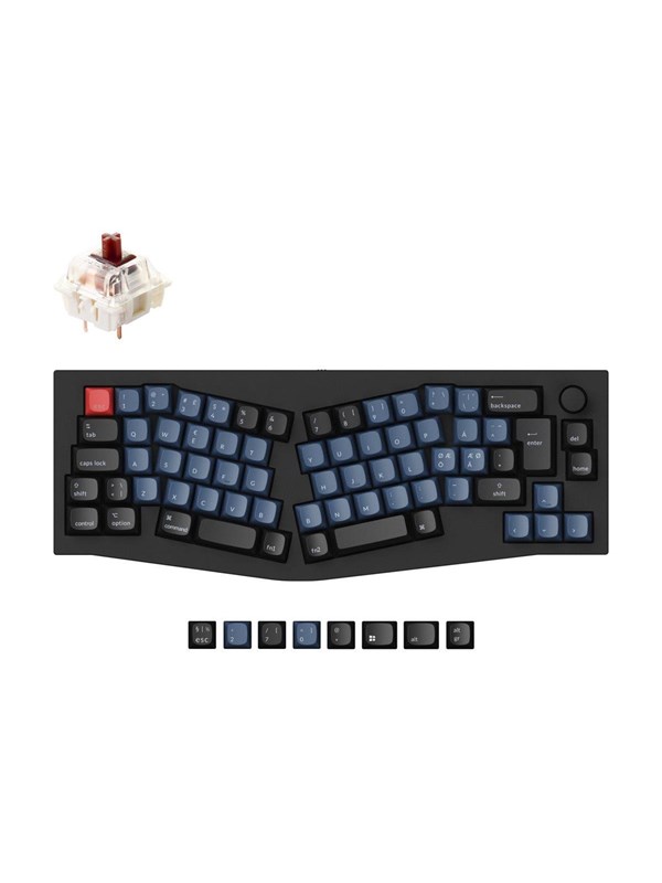 Keychron Q8 - keyboard - QMK custom mechanical Alice layout - 65% - with knob - QWERTY - Nordic - carbon black Input Device - Tastatur - Nordisk - Svart
