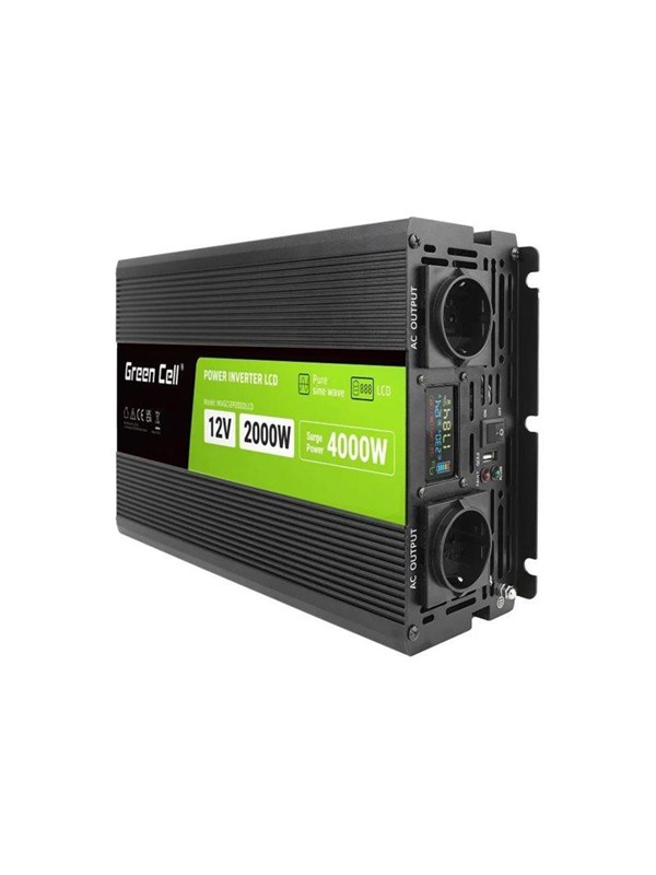 Green Cell - DC to AC power inverter - 2000 Watt Strømforsyning (PSU) - 2000 Watt - ATX - 80 Plus