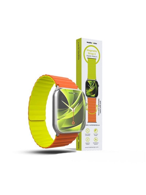 Mobile Origin Magnetic Watch Strap II - orange/green - Apple Watch 49mm/46mm/45mm/44mm