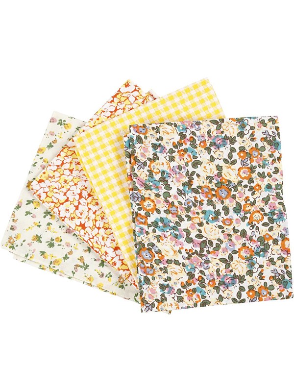 Creativ Company Patchwork Fabric Yellow 45x55cm 4pcs.