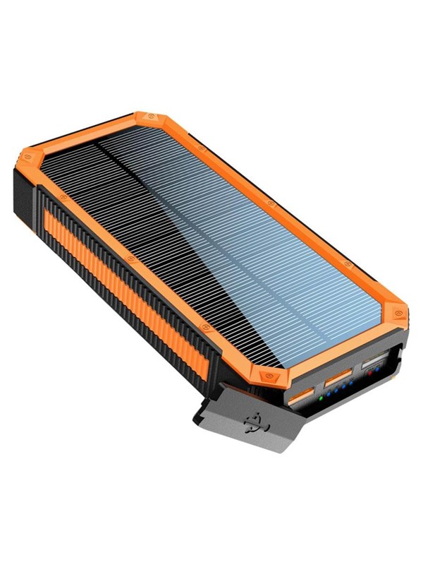 Lippa 20.000 mAh Solar Powerbank 1 x USB-C PD & 3 x USB-A Output Nødlader - 20000 Ah