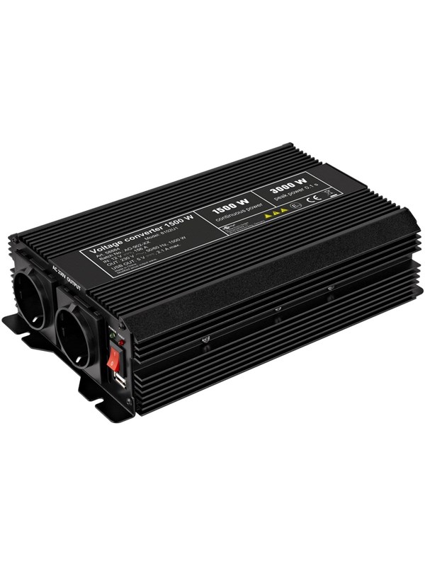 Pro Voltage converter 1.500 W black - converts 12 V D