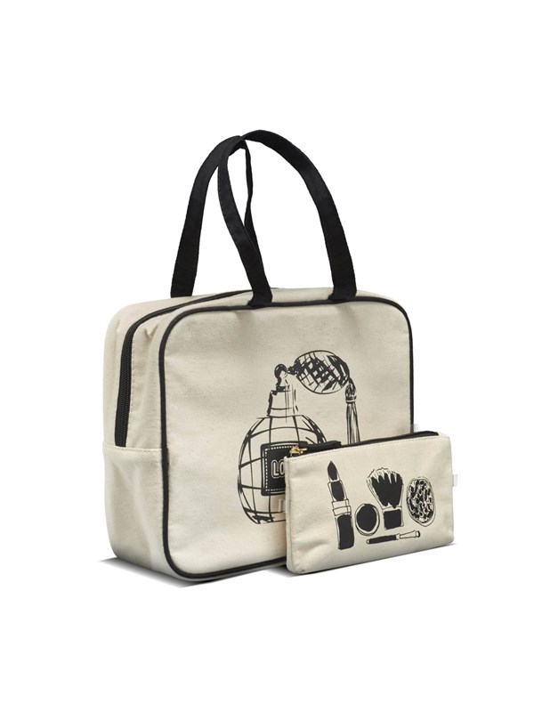 Secrets 2-part cosmetic bag set in cotton