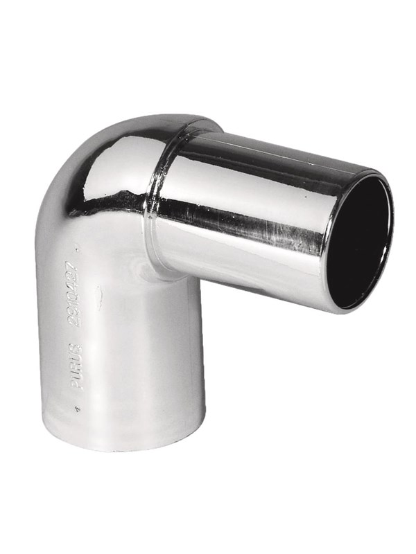 Purus angle 90° 32 mm chrome pp/tpe with tip end