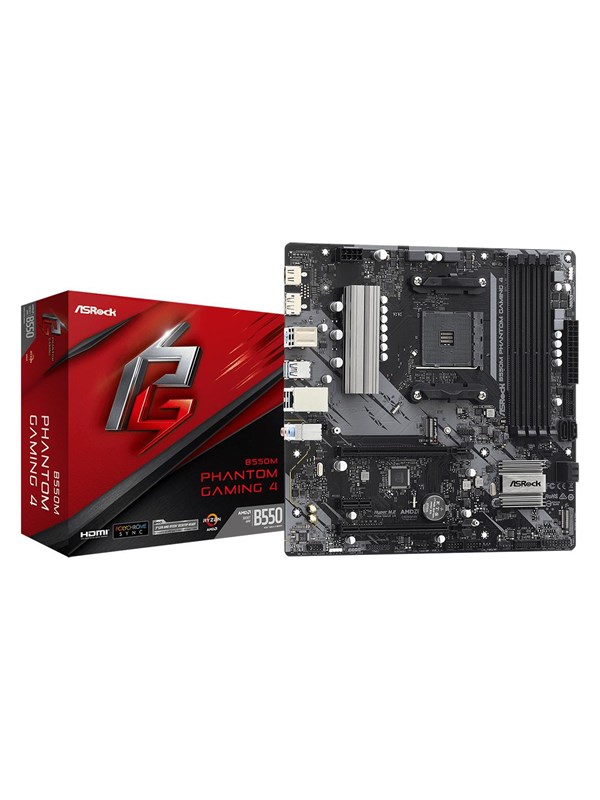 ASRock B550M Phantom Gaming 4 Hovedkort - AMD B550 - AMD AM4 socket - DDR4 RAM - Micro-ATX