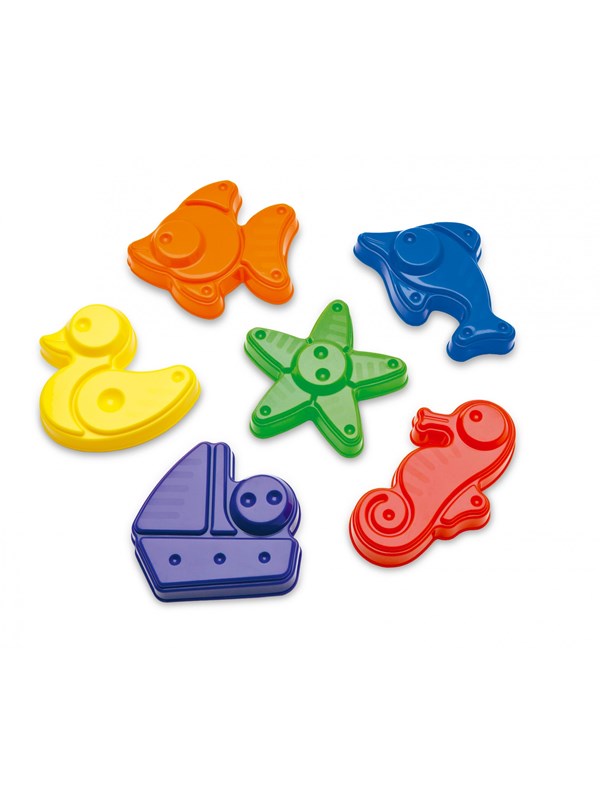Plasto Sett med 6 sandformer i nett (9-12 cm)