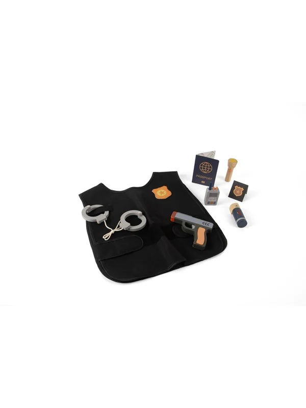 Dantoy Police set wood in giftbox 8 pcs