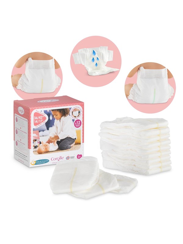 Corolle Mon Grand Poupon Diapers 12pcs.